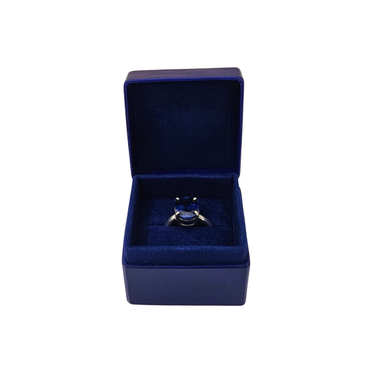 Leather Ring Box (5x5x4 cm) - Royal Blue - Pack of 5