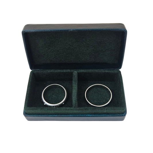 Wedding Ring Box with Partition (7x3.5x2 cm) - Dark Green - Pack of 5