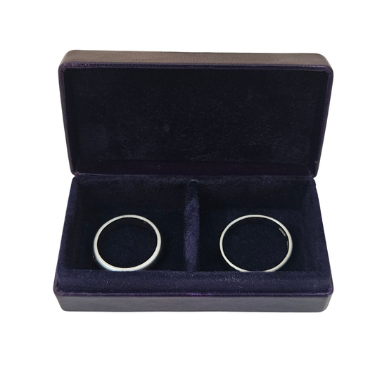 Wedding Ring Box with Partition (7x3.5x2 cm) - Navy Blue - Pack of 5