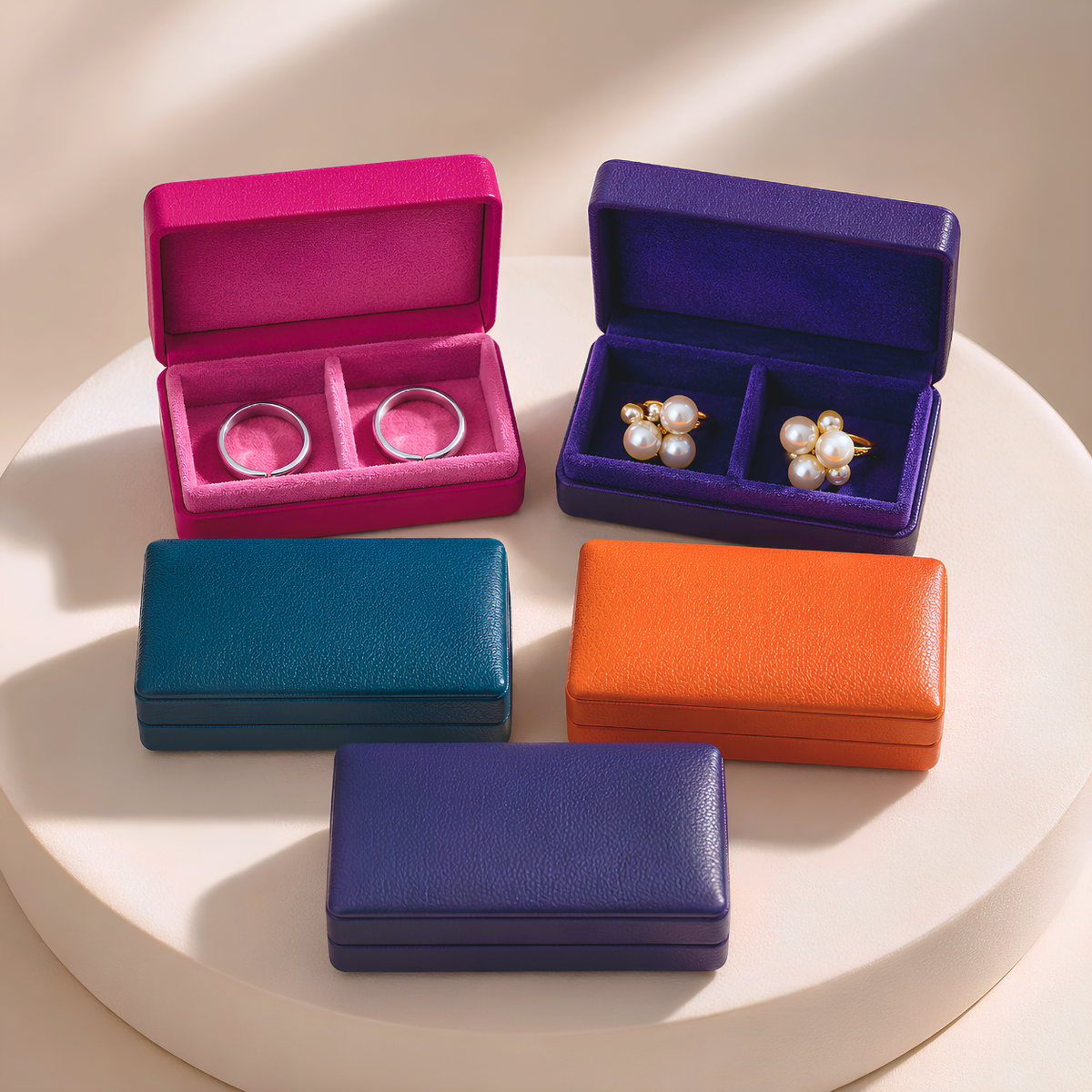 Mixed Bright Colours Wedding Ring Boxes - PACK OF 5